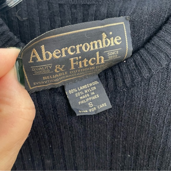 Abercrombie & Fitch Lambswool Blend Blue LS Sweater Size Small - Picture 6 of 9